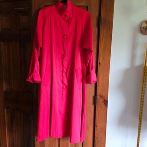 Vintage 1980's Iridescent Cherry Red Raincoat Sz 14